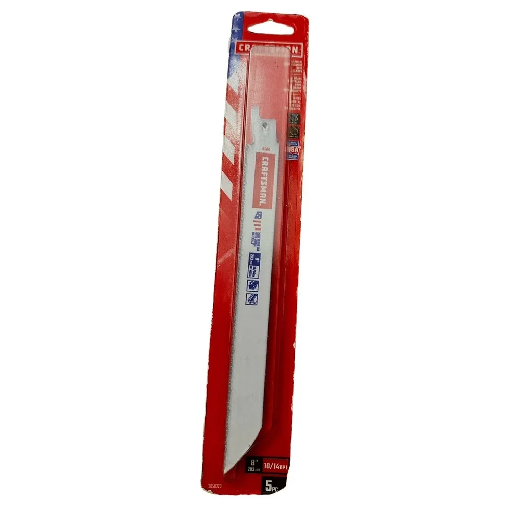 Bi-metal 8-in 10/14-TPI Wood/Metal‎ Cutting Reciprocating Saw Blade (5-Pack)